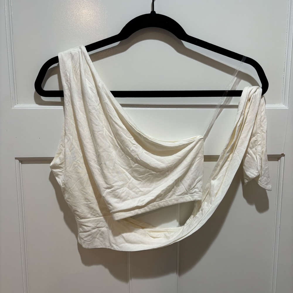 NWT One shoulder waist tie crop top